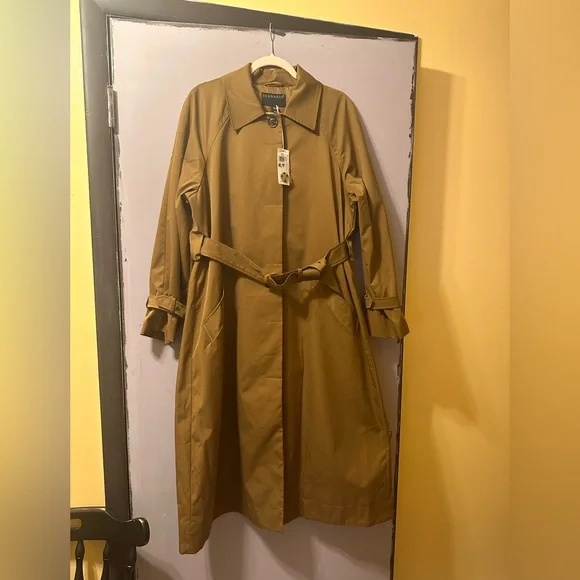 Bernardo Olive Brown Trench Coat with Belt - Picture 1 of 8
